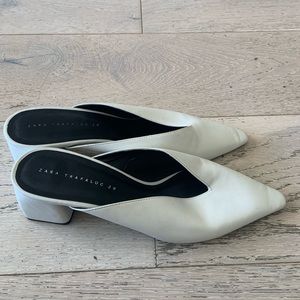 White leather zara mules size 39